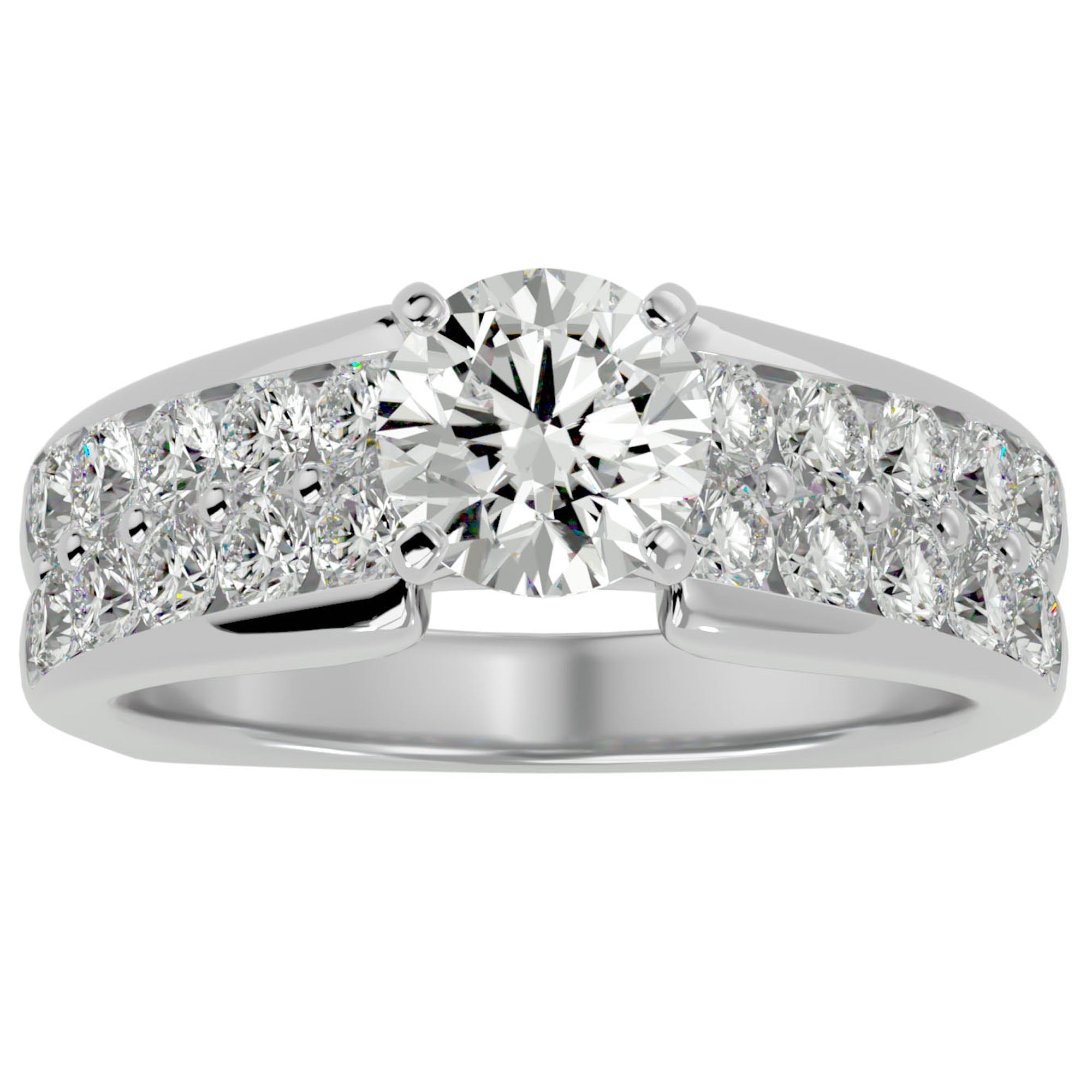 Inel De Logodnă Torrent de Vie cu Moissanite de 2.03 ct din Platina - Castelo.ro