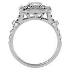 Inel de Logodnă din Aur 14k cu Moissanite Halo Grande Etern Pavé de 1.47 ct din 14k Aur Alb - Castelo.ro