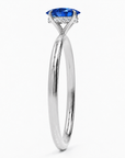 Inel de Logodnă Kensington din Aur 14k cu Safir Creat în Laborator Oval 8x6 mm și Diamante Create în Laborator din 14k Aur Alb - Castelo.ro