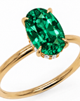 Inel de Logodnă Kensington din Aur 18k cu Smarald Creat în Laborator Oval 12x8 mm și Diamante Create în Laborator din 18k Aur Galben - Castelo.ro