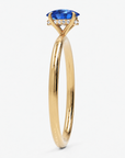 Inel de Logodnă Kensington din Aur 14k cu Safir Creat în Laborator Oval 8x6 mm și Diamante Create în Laborator din 14k Aur Galben - Castelo.ro