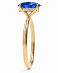 Inel de Logodnă Kensington din Aur 18k cu Safir Creat în Laborator Oval 10x7 mm și Diamante Create în Laborator din 18k Aur Galben - Castelo.ro