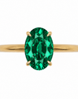 Inel de Logodnă Kensington din Aur 18k cu Smarald Creat în Laborator Oval 10x7 mm și Diamante Create în Laborator din 18k Aur Galben - Castelo.ro