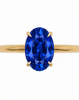 Inel de Logodnă Kensington din Aur 14k cu Safir Creat în Laborator Oval 10x7 mm și Diamante Create în Laborator din 14k Aur Galben - Castelo.ro