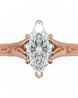 Inel de Logodnă Albemarle din Aur 14k cu Diamant Natural Marquise de 1 ct din 14k Aur Roz - Castelo.ro