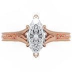 Inel de Logodnă Westminster din Aur 14k cu Moissanite Marquise de 1 ct din 14k Aur Roz - Castelo.ro