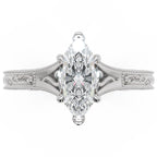 Inel de Logodnă Westminster din Aur 14k cu Moissanite Marquise de 1 ct din 14k Aur Alb - Castelo.ro