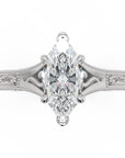 Inel de Logodnă Albemarle din Aur 14k cu Diamant Creat în Laborator Marquise de 1 ct din 14k Aur Alb - Castelo.ro