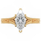 Inel de Logodnă Westminster din Aur 14k cu Moissanite Marquise de 1 ct din 14k Aur Galben - Castelo.ro