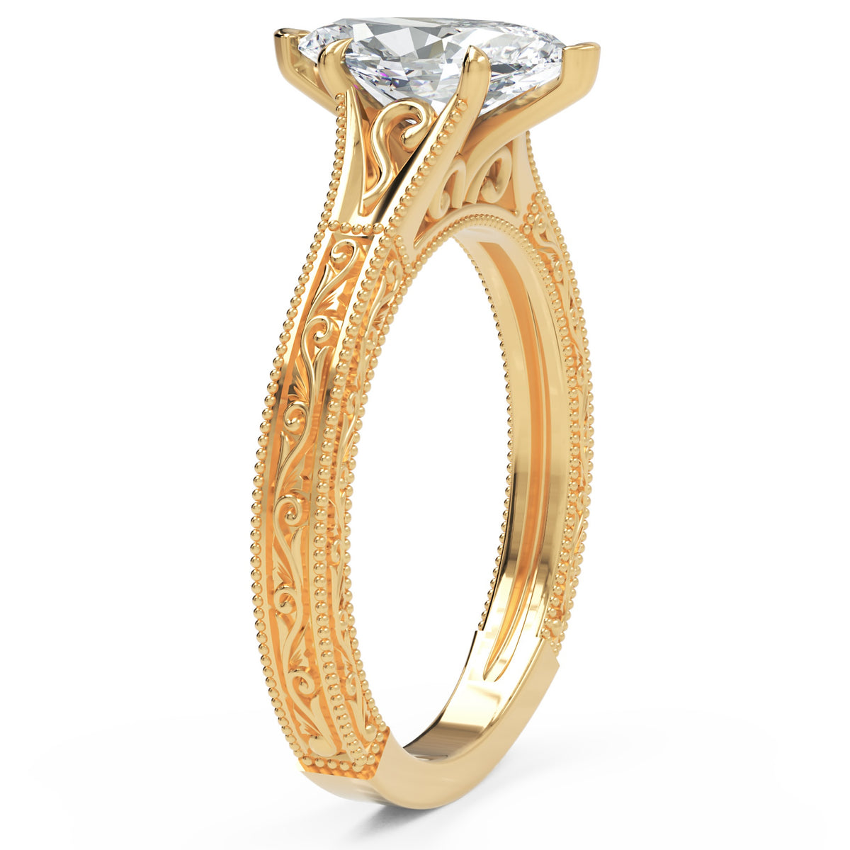 Inel de Logodnă Albemarle din Aur 14k cu Diamant Creat în Laborator Marquise de 1 ct din 14k Aur Galben - Castelo.ro