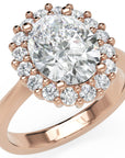 Inel de Logodnă Buckingham din Aur 14k cu Diamant Natural Oval de 2.5 ct din 14k Aur Roz - Castelo.ro