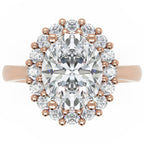 Inel de Logodnă Buckingham din Aur 14k cu Diamant Creat în Laborator Oval de 2.5 ct din 14k Aur Roz - Castelo.ro