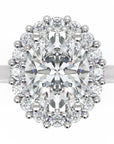 Inel de Logodnă Buckingham din Aur 14k cu Diamant Creat în Laborator Oval de 2.5 ct din 14k Aur Alb - Castelo.ro