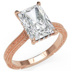 Inel de Logodnă Berkeley din Aur 14k cu Diamant Creat în Laborator Radiant de 4 ct din 14k Aur Roz - Castelo.ro