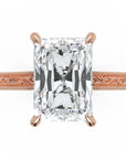 Inel de Logodnă Berkeley din Aur 14k cu Diamant Creat în Laborator Radiant de 4 ct din 14k Aur Roz - Castelo.ro