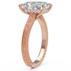 Inel de Logodnă Berkeley din Aur 14k cu Moissanite Radiant de 4 ct din 14k Aur Roz - Castelo.ro