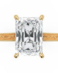 Inel de Logodnă Berkeley din Aur 14k cu Diamant Natural Radiant de 4 ct din 14k Aur Galben - Castelo.ro