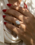 Inel de Logodnă Solitaire din Aur 14k cu Moissanite Marquise si Halo de 0.64 ct