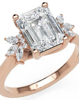 Inel de Logodnă Dynasty din Aur 14k cu Diamant Creat în Laborator Emerald de 2 ct din 14k Aur Roz - Castelo.ro