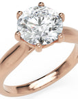 Inel de Logodnă Cadogan din Aur 14k cu Moissanite Round de 2 ct din 14k Aur Roz - Castelo.ro