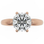 Inel de Logodnă Chelsea din Aur 14k cu Moissanite Round de 2 ct din 14k Aur Roz - Castelo.ro
