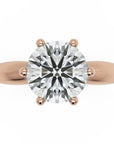 Inel de Logodnă Cadogan din Aur 18k cu Moissanite Round de 2 ct din 18k Aur Roz - Castelo.ro