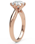 Inel de Logodnă Cadogan din Aur 18k cu Moissanite Round de 2 ct din 18k Aur Roz - Castelo.ro