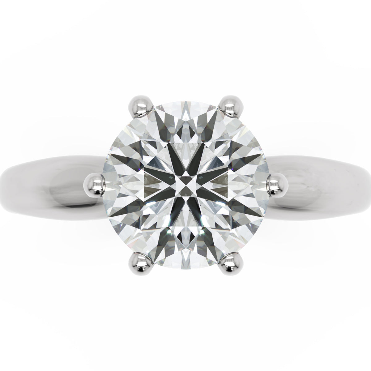 Inel de Logodnă Cadogan din Aur 14k cu Diamant Creat în Laborator Round de 2 ct din 14k Aur Alb - Castelo.ro
