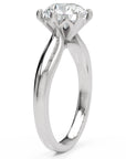 Inel de Logodnă Chelsea din Aur 14k cu Diamant Natural Round de 2 ct din 14k Aur Alb - Castelo.ro
