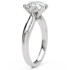 Inel de Logodnă Chelsea din Aur 14k cu Moissanite Round de 2 ct din 14k Aur Alb - Castelo.ro