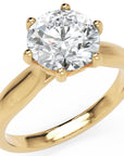 Inel de Logodnă Cadogan din Aur 14k cu Diamant Creat în Laborator Round de 2 ct din 14k Aur Galben - Castelo.ro