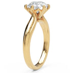 Inel de Logodnă Chelsea din Aur 14k cu Moissanite Round de 2 ct din 14k Aur Galben - Castelo.ro