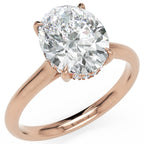 Inel de Logodnă Cavendish din Aur 14k cu Moissanite Oval de 2.5 ct din 14k Aur Roz - Castelo.ro