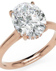Inel de Logodnă Cavendish din Aur 14k cu Diamant Creat în Laborator Oval de 2.5 ct din 14k Aur Roz - Castelo.ro