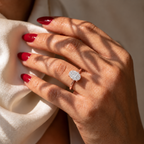 Inel de Logodnă Cavendish din Aur 14k cu Moissanite Oval de 2.5 ct din 14k Aur Roz - Castelo.ro