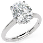 Inel de Logodnă Cavendish din Aur 14k cu Moissanite Oval de 2.5 ct din 14k Aur Alb - Castelo.ro