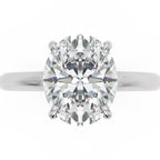 Inel de Logodnă Cavendish din Aur 14k cu Moissanite Oval de 2.5 ct din 14k Aur Alb - Castelo.ro