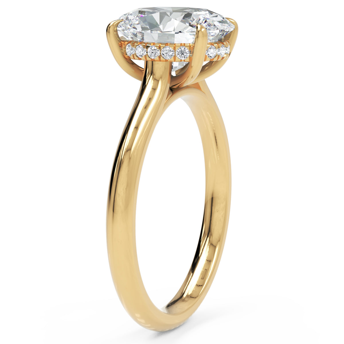 Inel de Logodnă Cavendish din Aur 14k cu Moissanite Oval de 2.5 ct din 14k Aur Galben - Castelo.ro