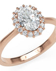 Inel de Logodnă Hampstead din Aur 18k cu Moissanite Oval de 0.6 ct din 18k Aur Roz - Castelo.ro