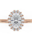 Inel de Logodnă Hampstead din Aur 18k cu Moissanite Oval de 0.6 ct din 18k Aur Roz - Castelo.ro