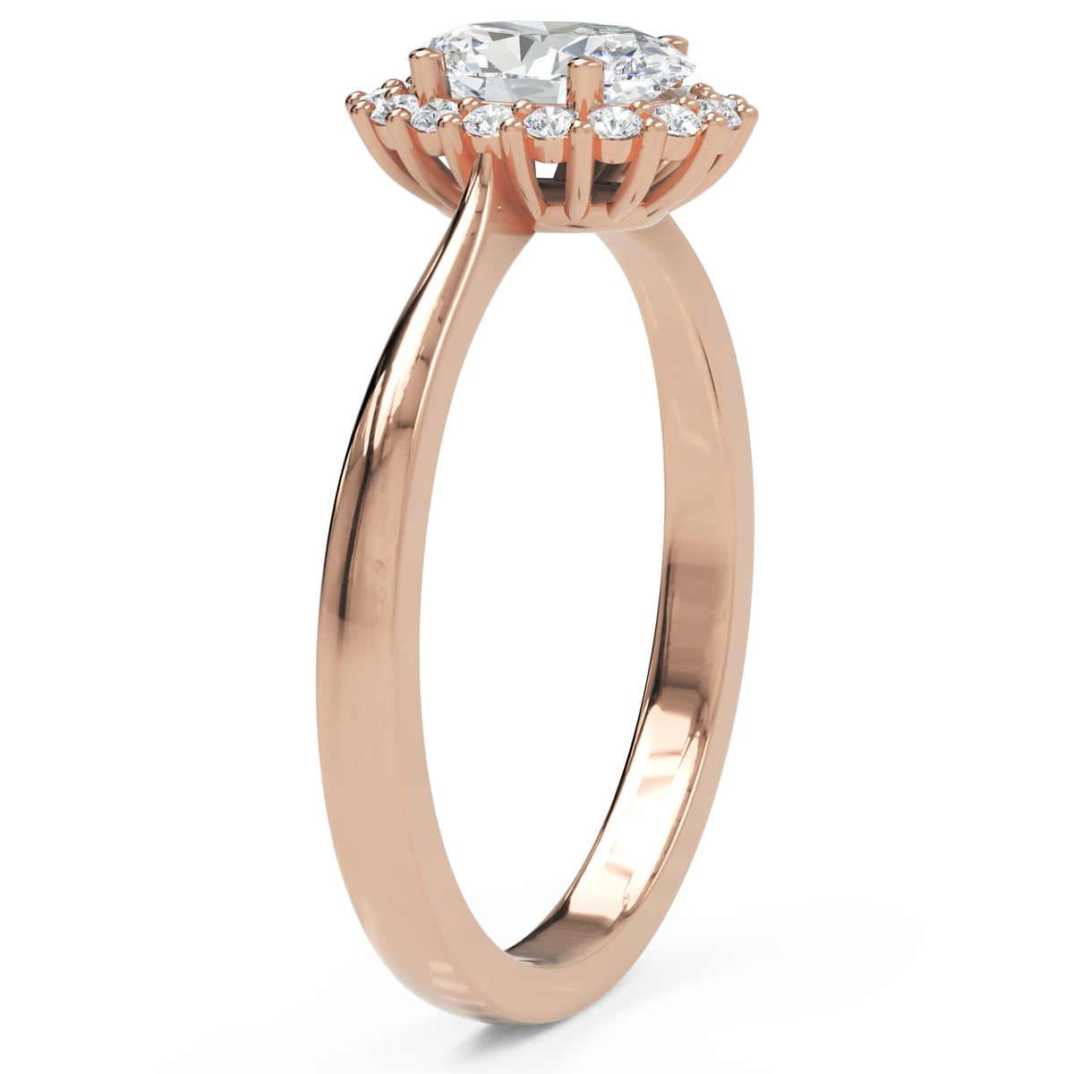Inel de Logodnă Hampstead din Aur 18k cu Moissanite Oval de 0.6 ct din 18k Aur Roz - Castelo.ro