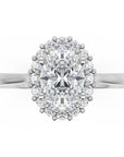 Inel de Logodnă Hampstead din Aur 18k cu Diamant Natural Oval de 0.6 ct din Platina - Castelo.ro