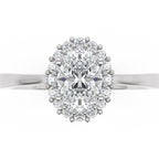 Inel de Logodnă Hampstead din Aur 14k cu Moissanite Oval de 0.6 ct din 14k Aur Alb - Castelo.ro