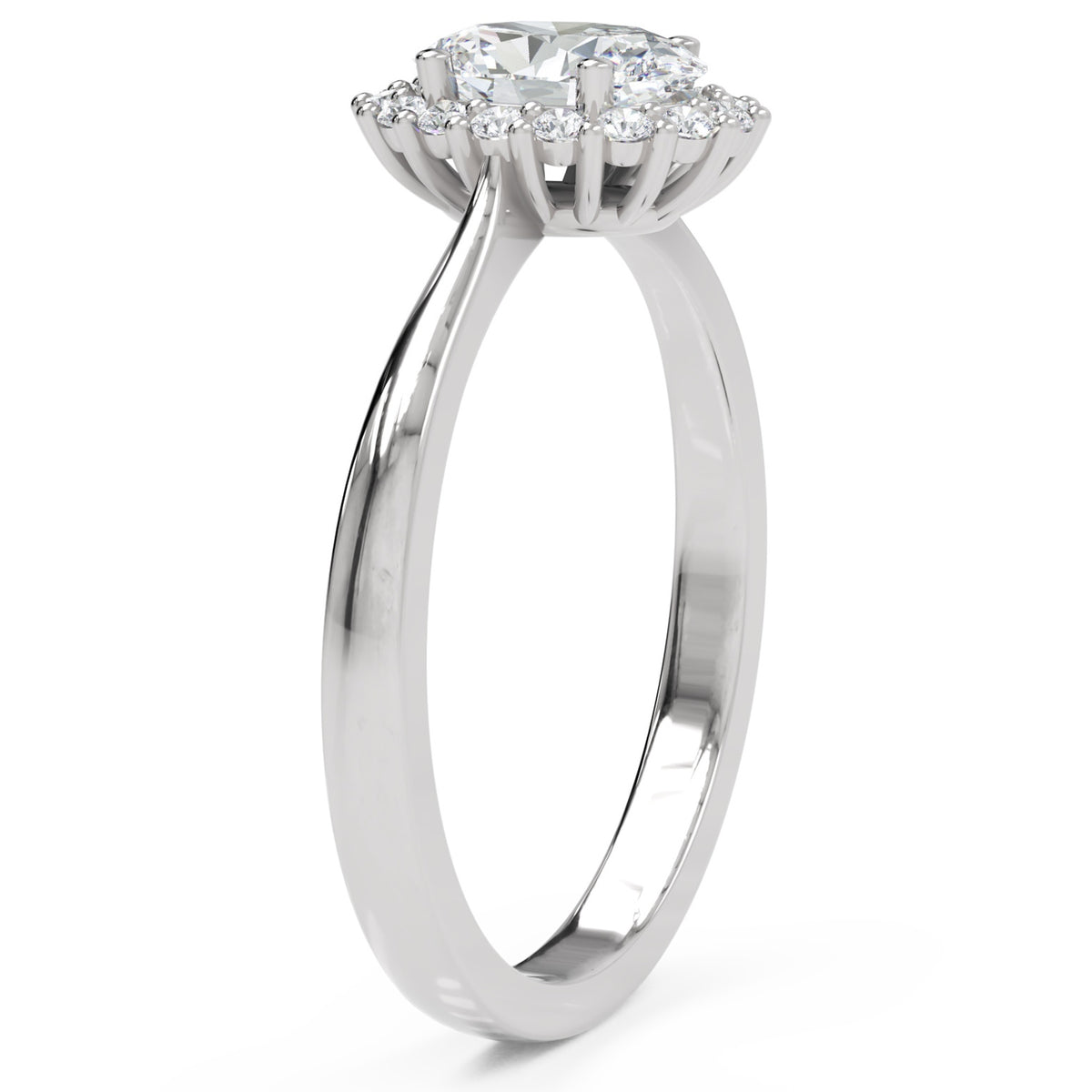 Inel de Logodnă Hampstead din Aur 18k cu Moissanite Oval de 0.6 ct din Platina - Castelo.ro