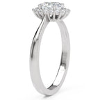 Inel de Logodnă Hampstead din Aur 14k cu Moissanite Oval de 0.6 ct din 14k Aur Alb - Castelo.ro