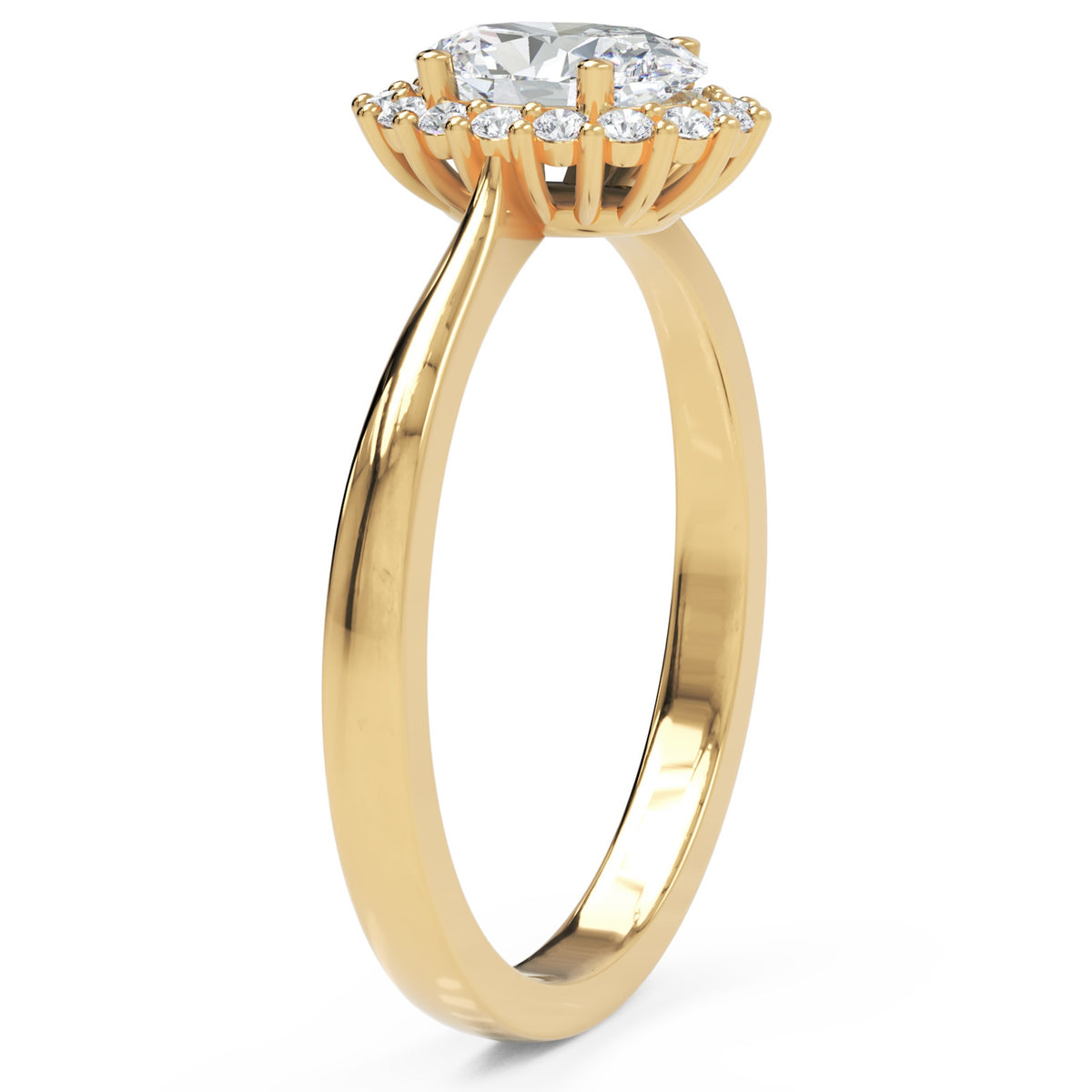 Inel de Logodnă Hampstead din Aur 14k cu Moissanite Oval de 0.6 ct din 14k Aur Galben - Castelo.ro