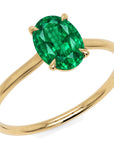 Inel de Logodnă Enigma din Aur 18k cu Smarald Creat în Laborator Oval 6x8 mm din 18k Aur Galben - Castelo.ro