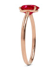 Inel de Logodnă Enigma din Aur 14k cu Rubin Creat în Laborator Oval 8x12 mm din 14k Aur Roz - Castelo.ro