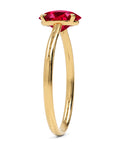 Inel de Logodnă Enigma din Aur 14k cu Rubin Creat în Laborator Oval 7x10 mm din 14k Aur Galben - Castelo.ro