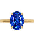 Inel de Logodnă Enigma din Aur 14k cu Safir Creat în Laborator Oval 8x12 mm din 14k Aur Galben - Castelo.ro